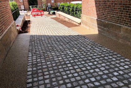 Commercial resin bound paving foot path