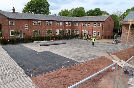 before a resin bound car park paving project