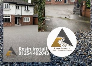 Golden resin driveway Oldham, Manchester